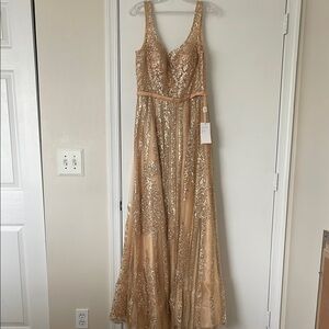 Gold Sequin Evening Gown